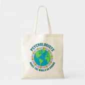 Leuke Psycholoog World Quote over Psychologie Tote Bag (Voorkant)
