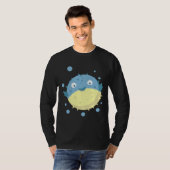 Leuke Puffer Fish Blue T-shirt (Voorkant volledig)