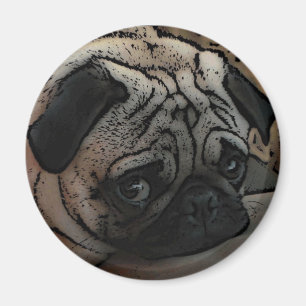 Leuke pug artistieke magneet