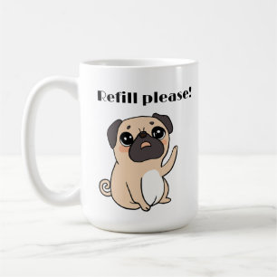 Leuke pug bedelen navulling alsjeblieft koffiemok