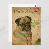  Leuke Pug Dog Briefkaart (Voorkant / Achterkant)