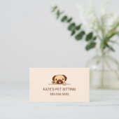 Leuke Pug Dog Pet Sitting Service Visitekaartje (Staand voorkant)