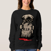 Leuke Pug Grave Stone Classic T-shirt 950 (Voorkant)