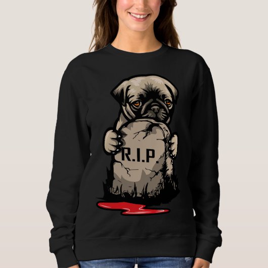 Leuke Pug Grave Stone Classic T-shirt 950 (Voorkant)