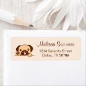 Leuke Pug Hond Beige Retouradres Etiket (Insitu)