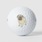 Leuke Pug hond golfbal Golfballen (Voorkant)