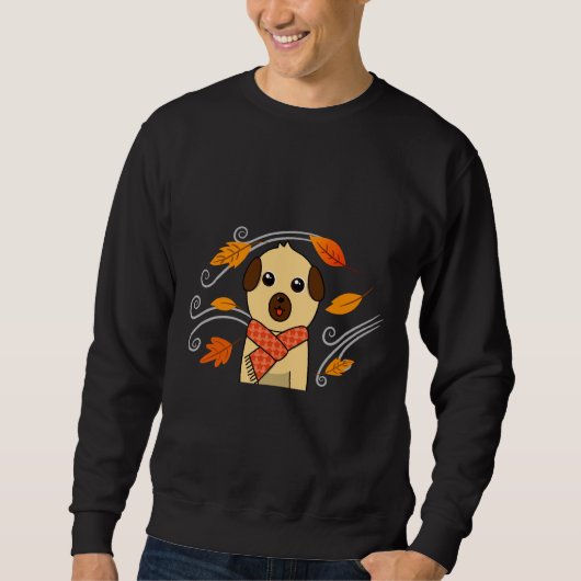 Leuke Pug In Sjaal - Herfst Classic T-Shirt 380 (Voorkant)