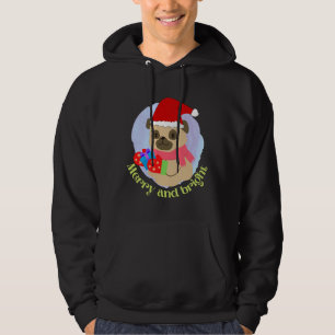 Leuke Pug Puppy in Christmas Pet kreeg kerstcadeau Hoodie