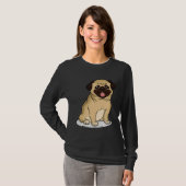 Leuke Pug Sticker Design Classic T-shirt 832 (Voorkant volledig)