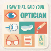 Leuke Pun Zag Dat Uw Opticien Iconisch Ontwerp Kartonnen Onderzetters (Voorkant)