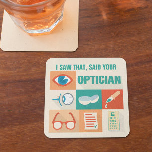 Leuke Pun Zag Dat Uw Opticien Iconisch Ontwerp Kartonnen Onderzetters