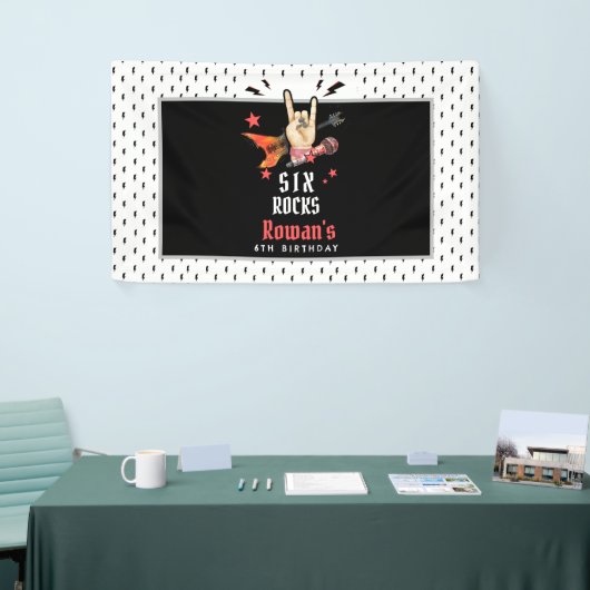 Leuke Punks Rockster Verjaardag Elke Leeftijd Spandoek (Beurs)