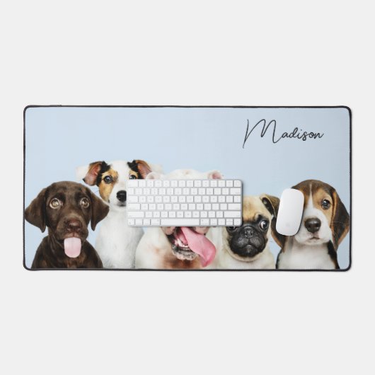 Leuke Puppies aangepaste naam Bureaumat (Keyboard & Muis)