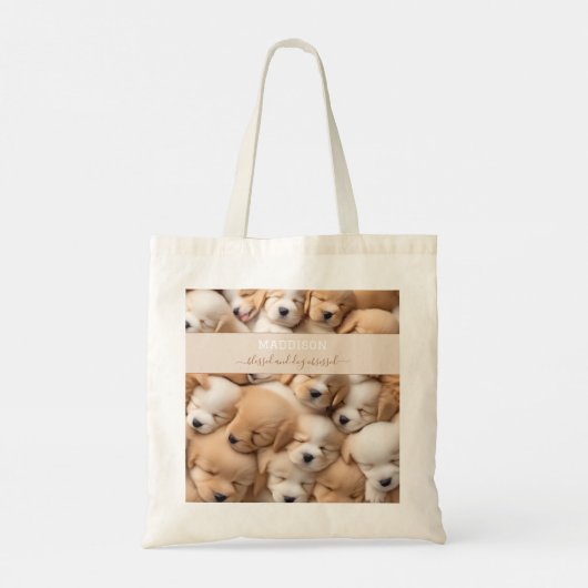 Leuke Puppies Hondenliefhebber naam Canvas tas (Achterkant)