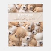 Leuke Puppies Hondenliefhebber naam fleece deken (Voorkant)