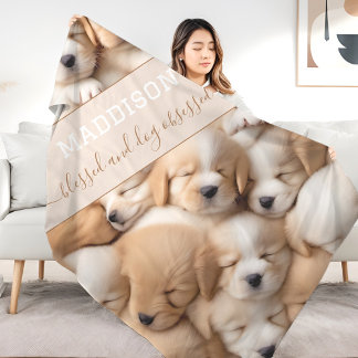 Leuke Puppies Hondenliefhebber naam fleece deken