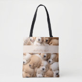Leuke Puppies Hondenliefhebber naam tekst Canvas t Tote Bag (Voorkant)
