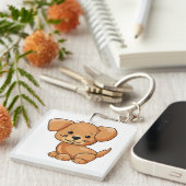 Leuke Puppies Leuke Grappige en Slimme hond Sleutelhanger (Voorkant Rechts)