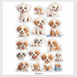 Leuke Puppies Mega Sticker Bundel