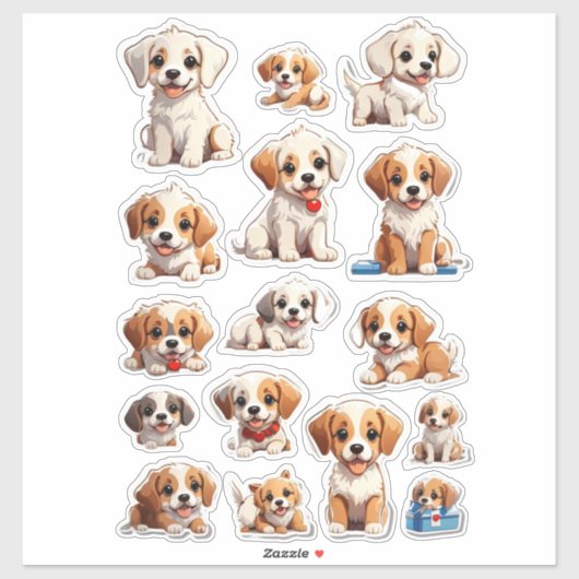 Leuke Puppies Mega Sticker Bundel (Vel)