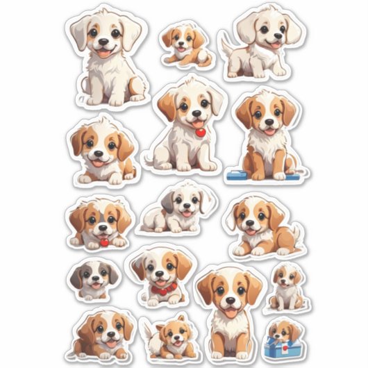 Leuke Puppies Mega Sticker Bundel (Voorkant)