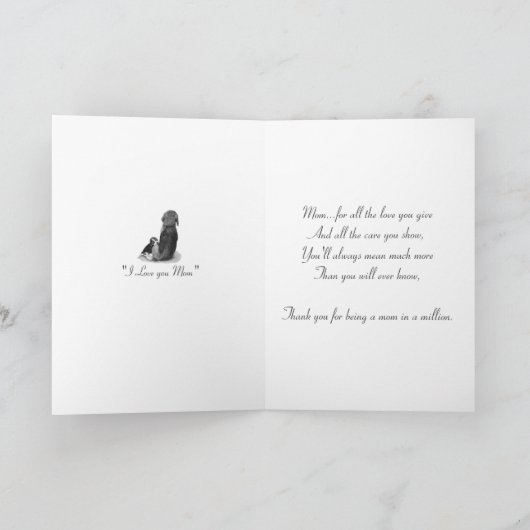 Leuke Puppy Beagle Met Mama Dog Art Originele Verz Kaart (Binnen)