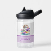 Leuke puppy boeken & kleurrijke bloemen waterfles (Links)