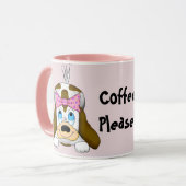 Leuke Puppy "Coffee Please" Koffie Mok (Voorkant links)