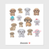 Leuke Puppy Dog emoji Stickers (Vel)