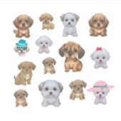 Leuke Puppy Dog emoji Stickers (Voorkant)