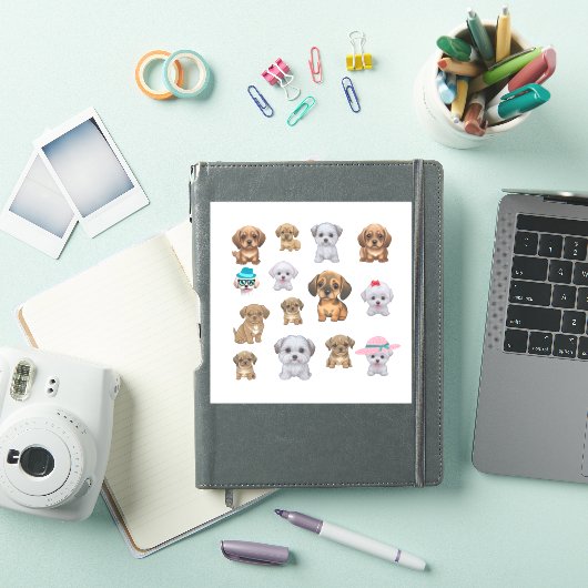 Leuke Puppy Dog emoji Stickers (iPad Cover)