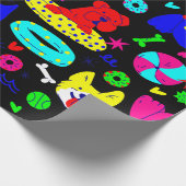 Leuke Puppy Dog Pool Party Zomer Grappig Zwart Cadeaupapier (Hoek)