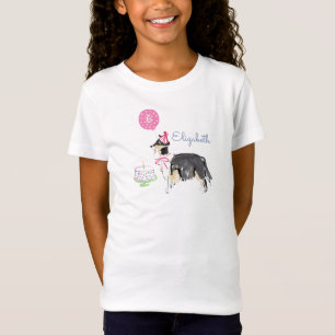 Leuke Puppy Dog Waterverf Collie Verjaardagstaart T-shirt