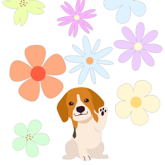 Leuke puppy en bloemen kussen (Creator heeft geüpload)