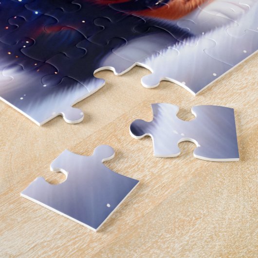 Leuke puppy en kat onder kerstboom legpuzzel (Zijkant)