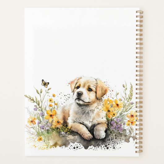 Leuke Puppy Gepersonaliseerd Jaarlijks Planner (Achterkant)