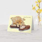 Leuke Puppy Golden Retriever Hond Verlate verjaard Kaart (Gele Bloem)