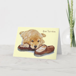 Leuke Puppy Golden Retriever Hond Verlate verjaard Kaart