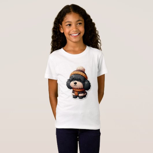 Leuke Puppy Hond Hond Hond Hond Maagdenhond Mustan T-shirt (Voorkant volledig)