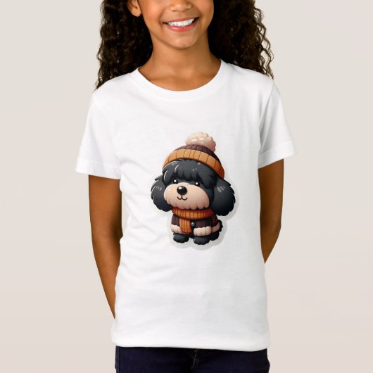 Leuke Puppy Hond Hond Hond Hond Maagdenhond Mustan T-shirt (Voorkant)