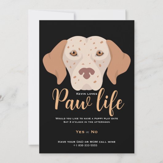 Leuke puppy hond poot life party kaart (Voorkant)