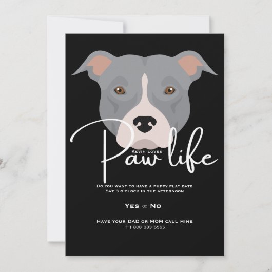 Leuke puppy hond poot life party kaart (Voorkant)