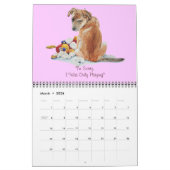 Leuke puppy hond portretschilderijen Realist Art 2 Kalender (Mar 2026)