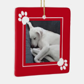 Leuke Puppy Hond Single 1 Fotonaam en Bericht Keramisch Ornament (Rechts)