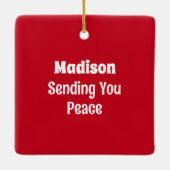 Leuke Puppy Hond Single 1 Fotonaam en Bericht Keramisch Ornament (Achterkant)