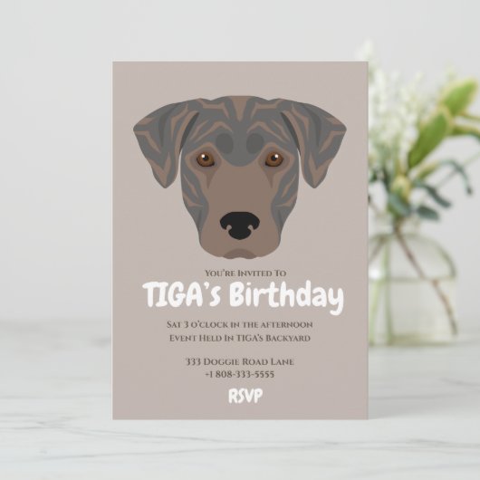 Leuke puppy hond TIGA's feest Kaart (Staand voorkant)