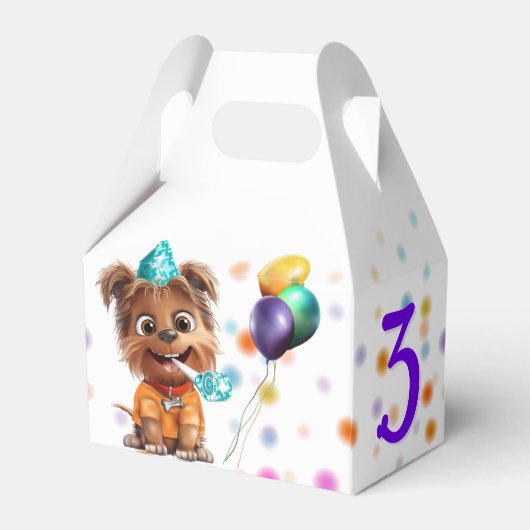 Leuke Puppy Hond Verjaardagsfeestje Bedankdoosjes (Achterkant)