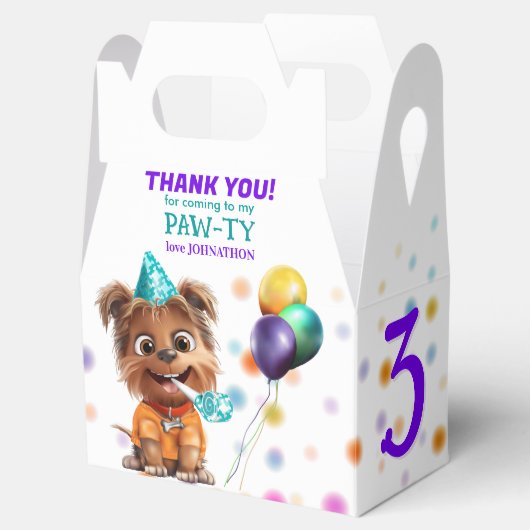 Leuke Puppy Hond Verjaardagsfeestje Bedankdoosjes (Geopend)