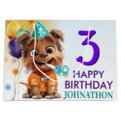 Leuke Puppy Hond Verjaardagsfeestje Groot Cadeauzakje (Voorkant)