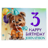 Leuke Puppy Hond Verjaardagsfeestje Groot Cadeauzakje (Achterkant)